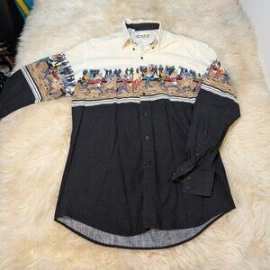 Looney Tunes Western Collection 1994 Western Button Up Shirt Size Large